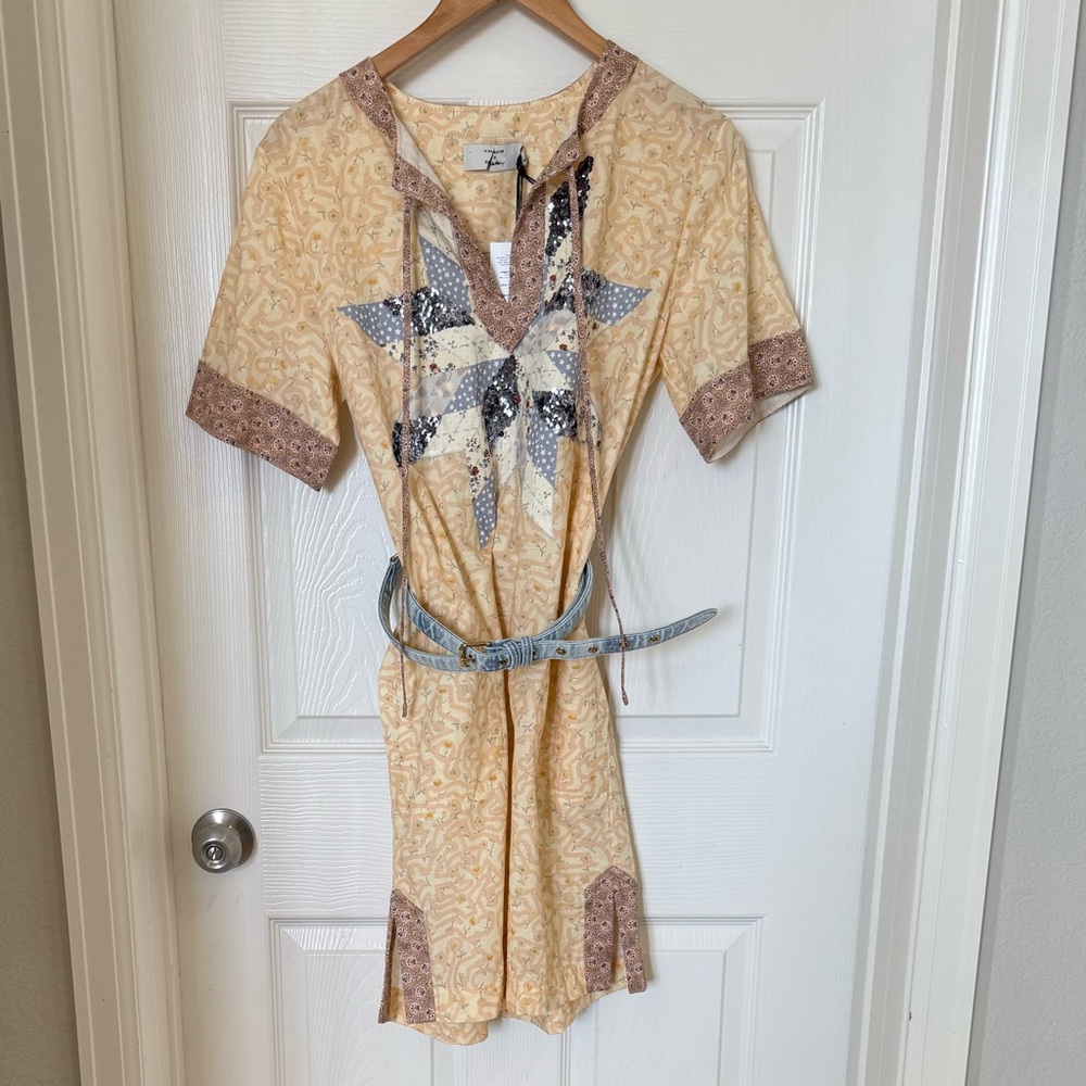 NWT Keith Haring Collaboration Size 6 Western Prairie Dress Sequin Patchwork